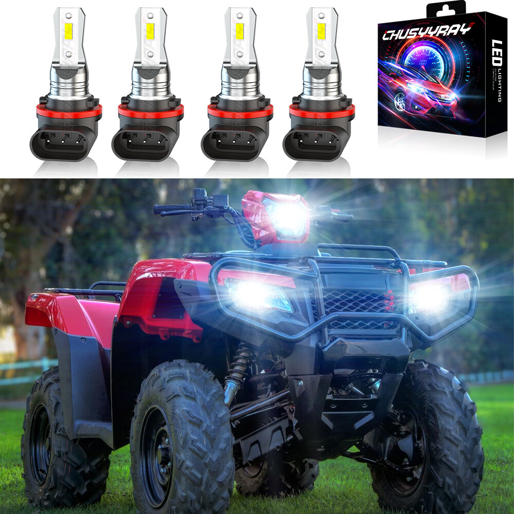 3 PINS LED Headlight Bulb 6000K 80W Fit Honda Foreman Rubicon 500 Rancher 420 4X