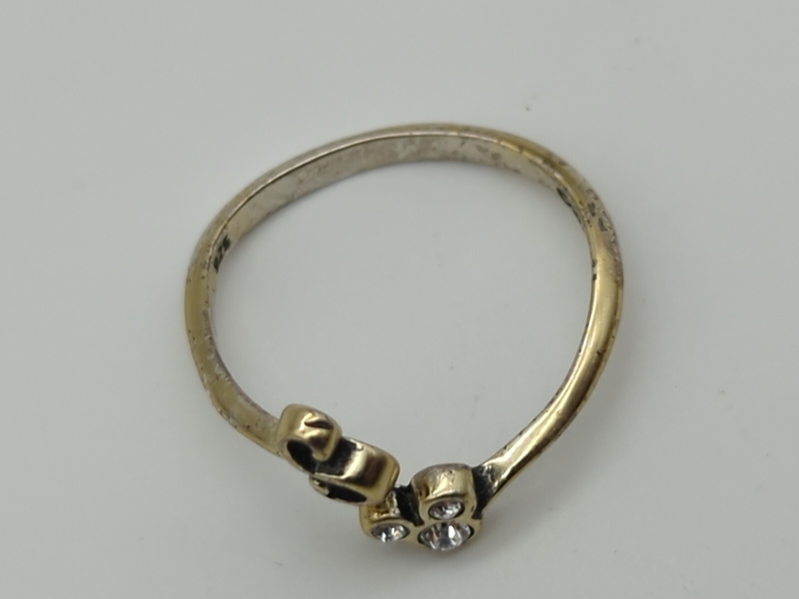 Round Cut CZ Mickey Mouse "S" Adjustable Initial Toe Ring SIZE 7