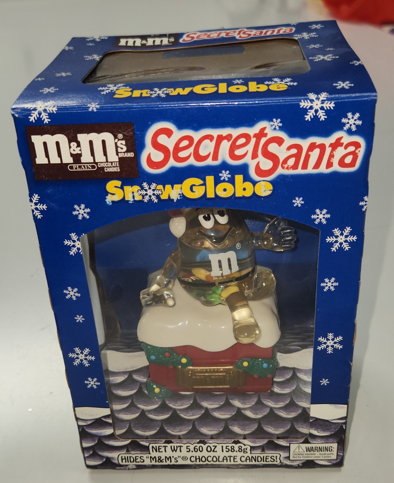 Vintage M&M  Secret Santa Snow Globe
