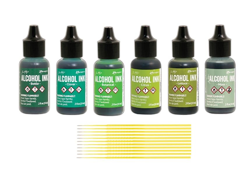 Ranger Alcohol Inks Set Bundles - 6 Bottles of Tim Holtz Alcohol Inks with