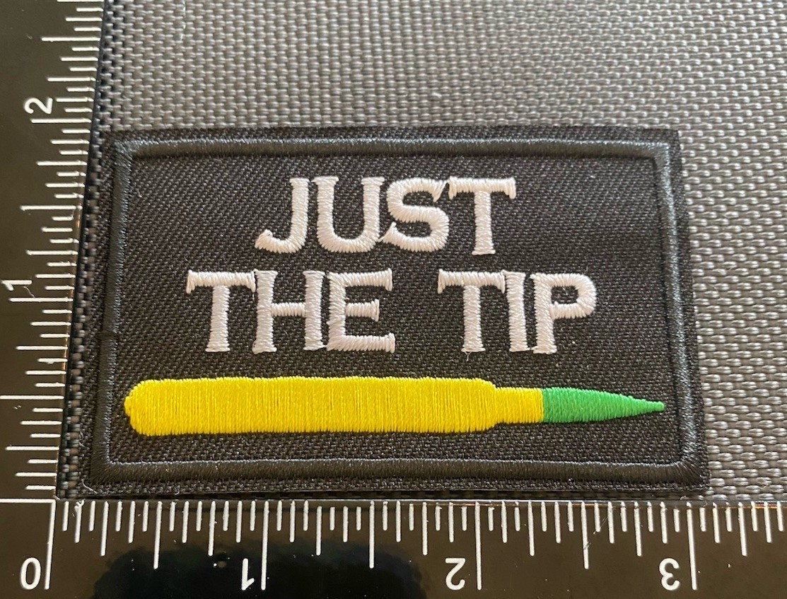 Just The Tip FMJ 556 Morale Embroidered Iron On Sew In Patch New