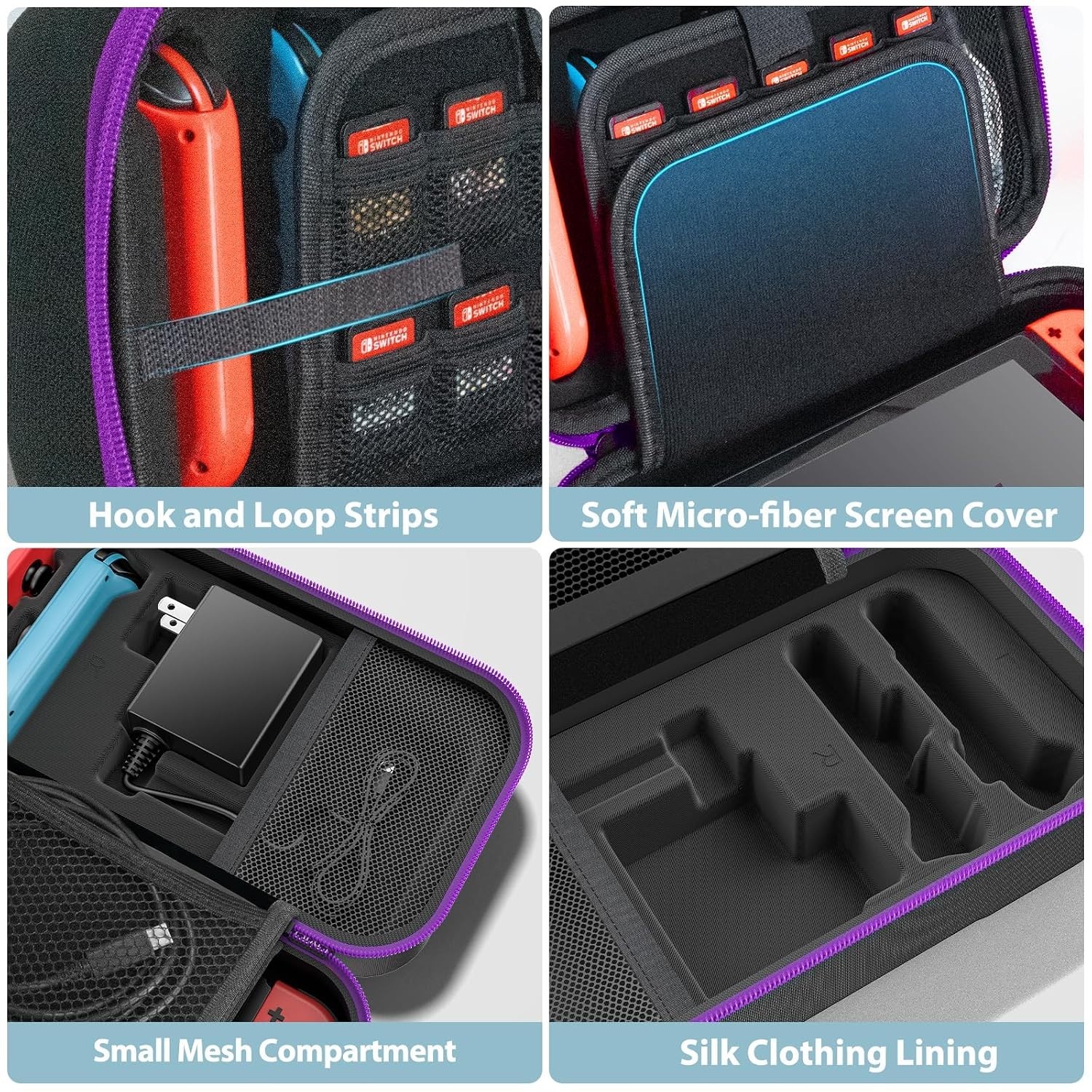 Carrying Case Compatible with Nintendo Switch/OLED - Fit for Joycon and AC Ad...