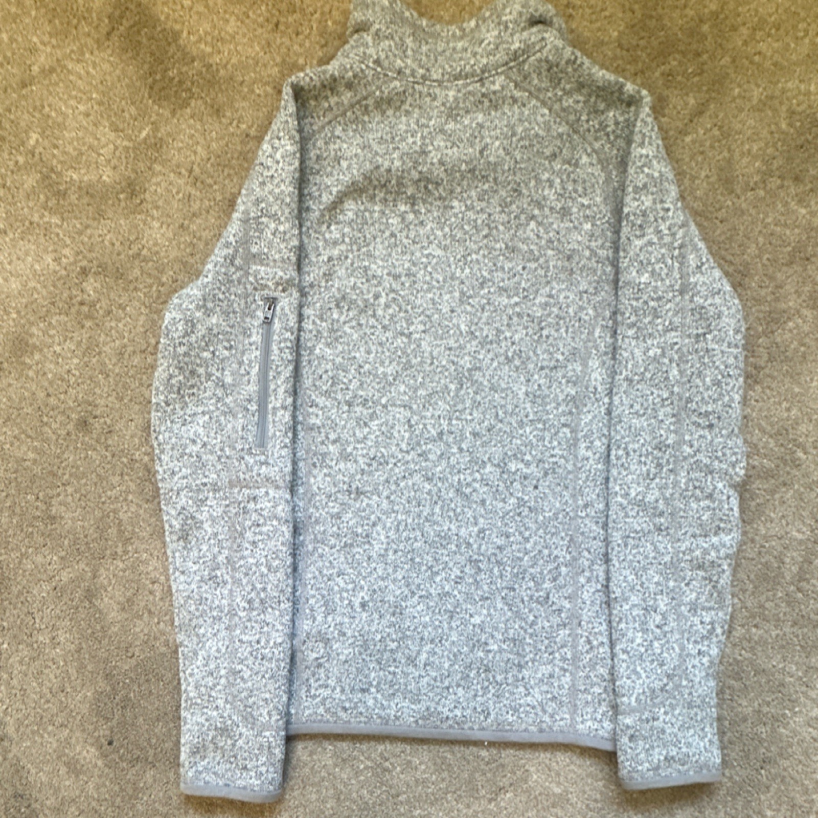 Patagonia Gray Marl 1/4 Zip Mock Neck Pullover Sweater Men's Long Sleeve S