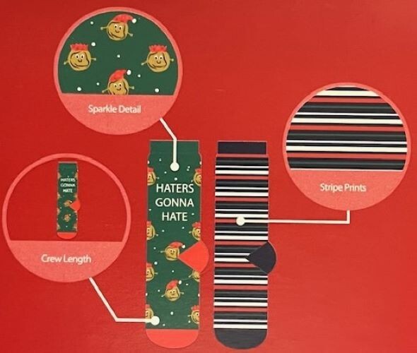 Merry Moments Ladies Holiday Socks - Fits Shoe Size 4 - 10 - New