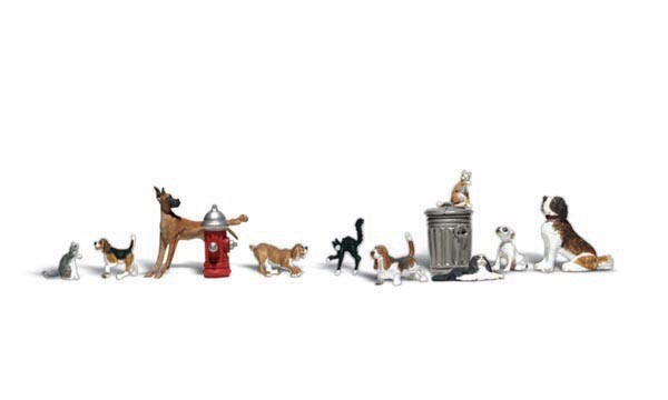 NEW Woodland Scenics Accents Dogs & Cats Train Figures O A2725