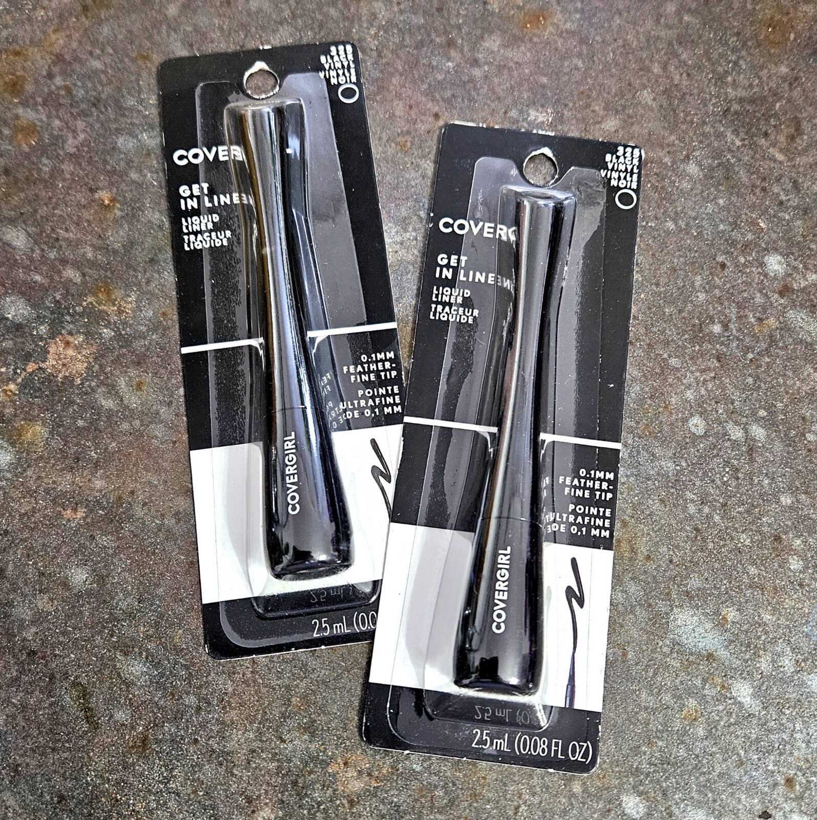 2 tubes Covergirl BLACK VINYL 325 Get In Line Liquid Eyeliner NIP!