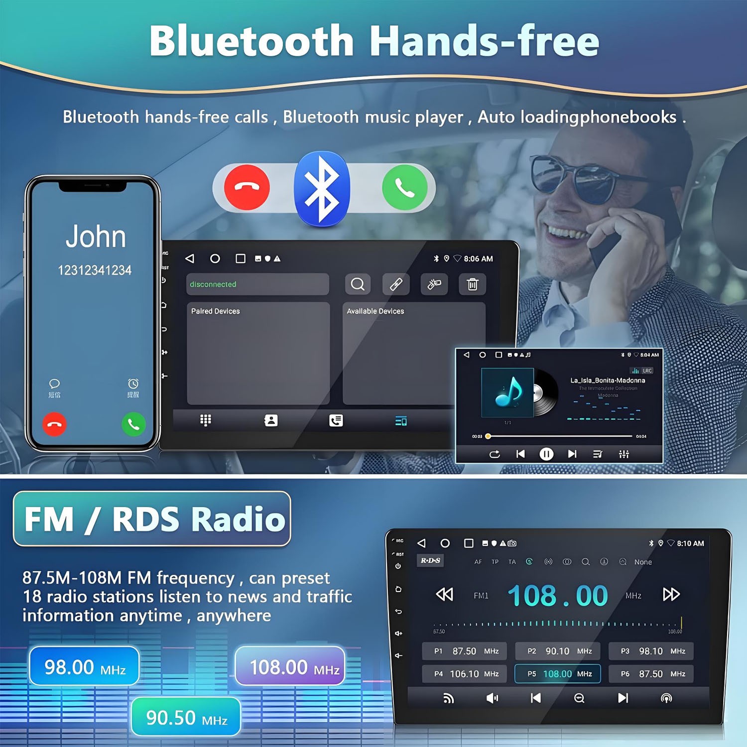 For Honda Accord 7 2003-2007 Apple CarPlay Android 13 Car Stereo Radio GPS+Cam