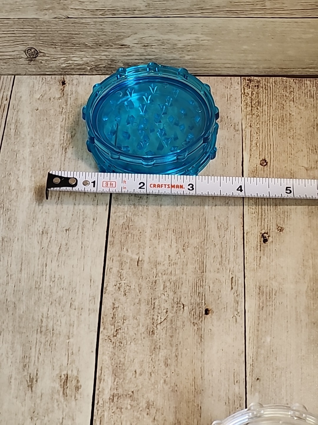 3 INCH HARD ACRYLIC PLASTIC 2-PIECE TOBACCO & HERB GRINDER - Blue