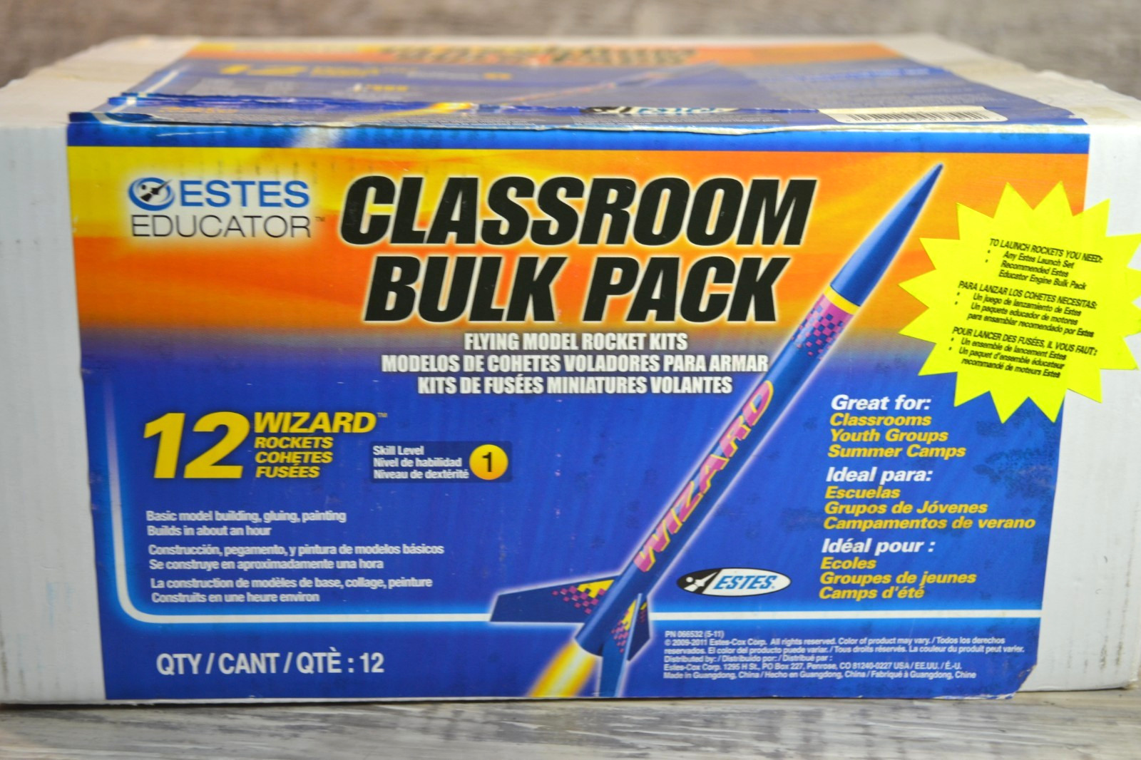 Estes Educator Wizard Model Rocket Kit, Bulk Pack of 12, Skill Level 1 NOS
