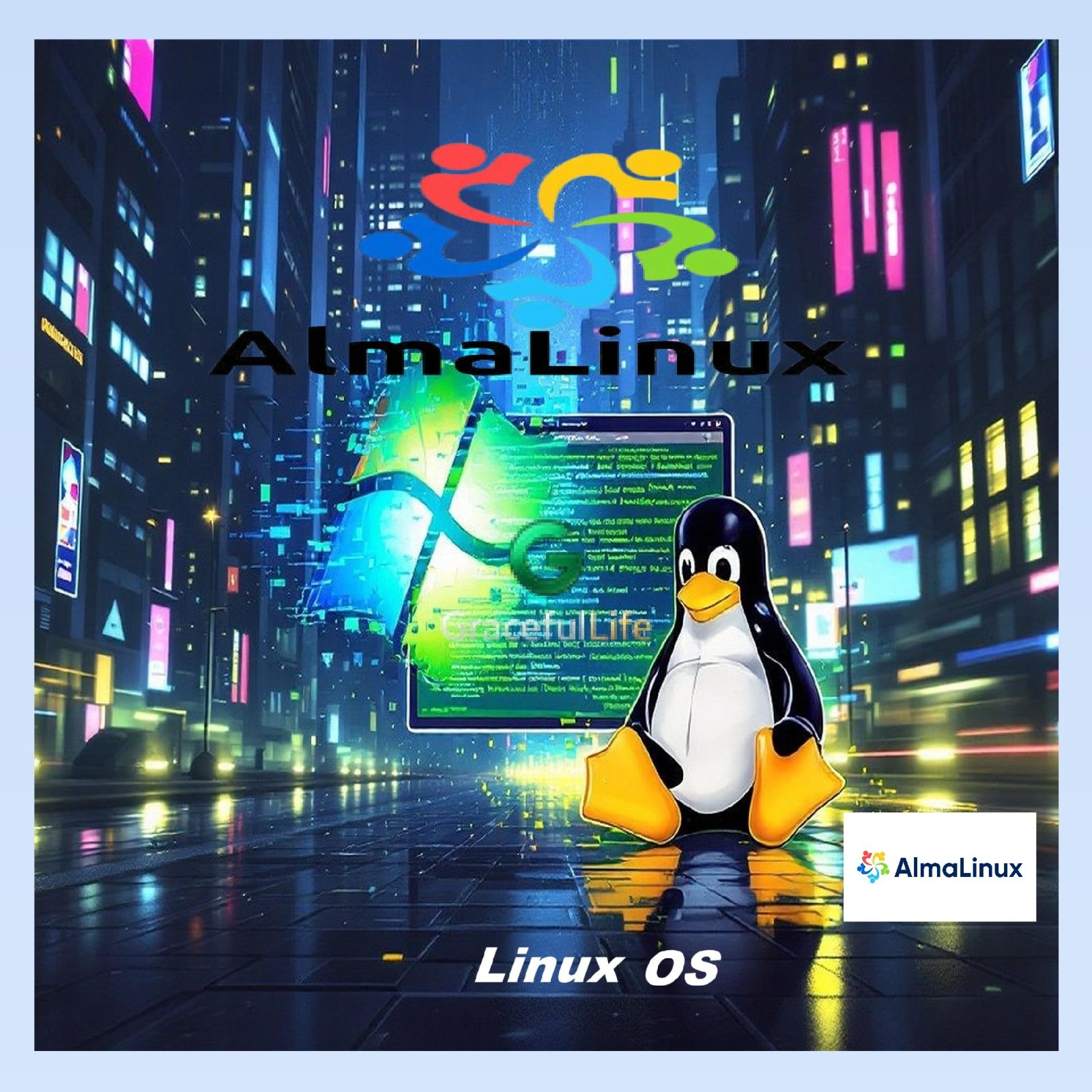 AlmaLinux OS 64-Bit  Live Install Bootable OS Linux Software ~ 2025 edition