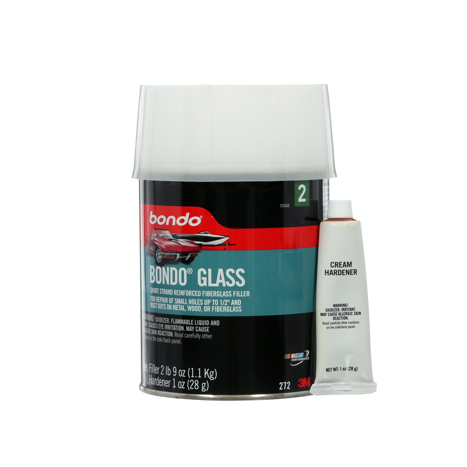 Bondo Glass Short Strand Reinforced Fiberglass Filler,Stage 2, 2.56 Oz Filler a