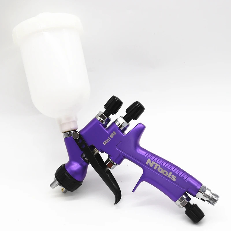 Mini HVLP Spray Gun 0.8 1.0 1.2mm Nozzles 250cc Cup Car Paint Airbrush