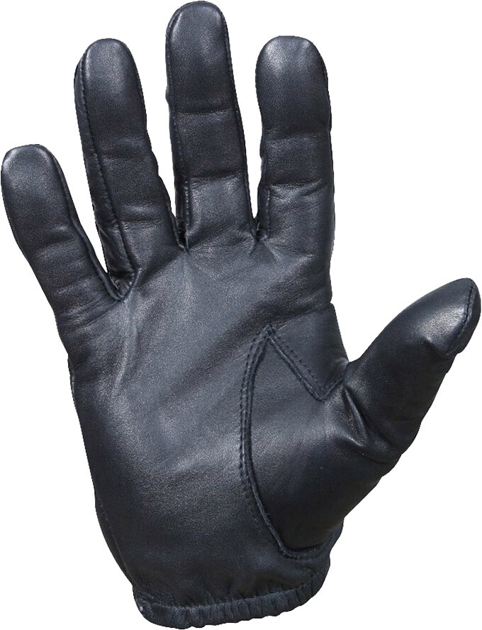 Black Leather Active Police & Security Duty Search Gloves