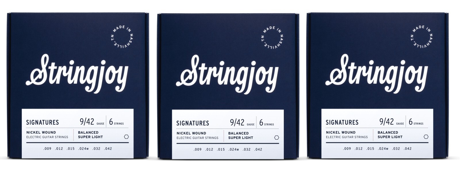 Stringjoy BAL9 Signature Balanced Electric Guitar String Set 9-42 9 (3-Pack)