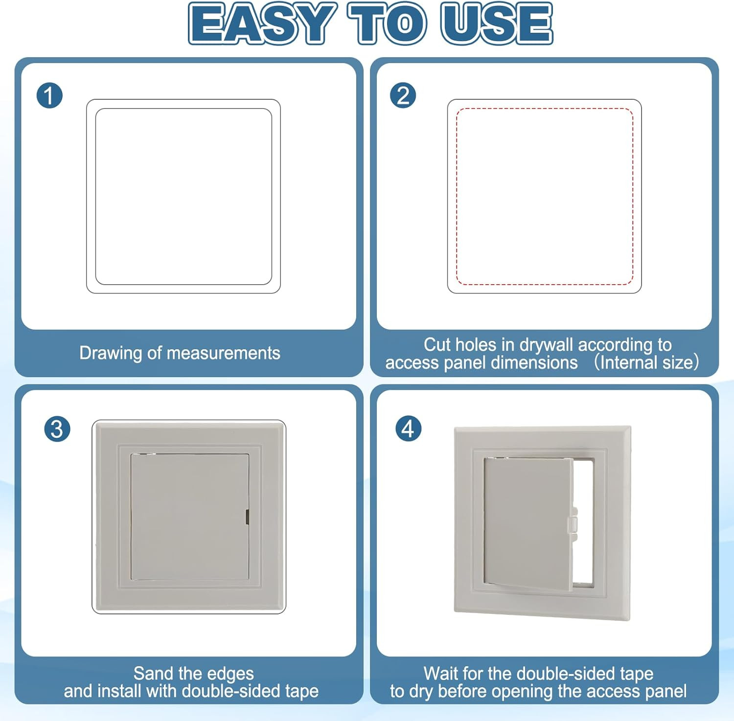 Access Panel for Drywall 4X4 Inch, 2 Set ABS Plastic Wall Hole Cover Access Door