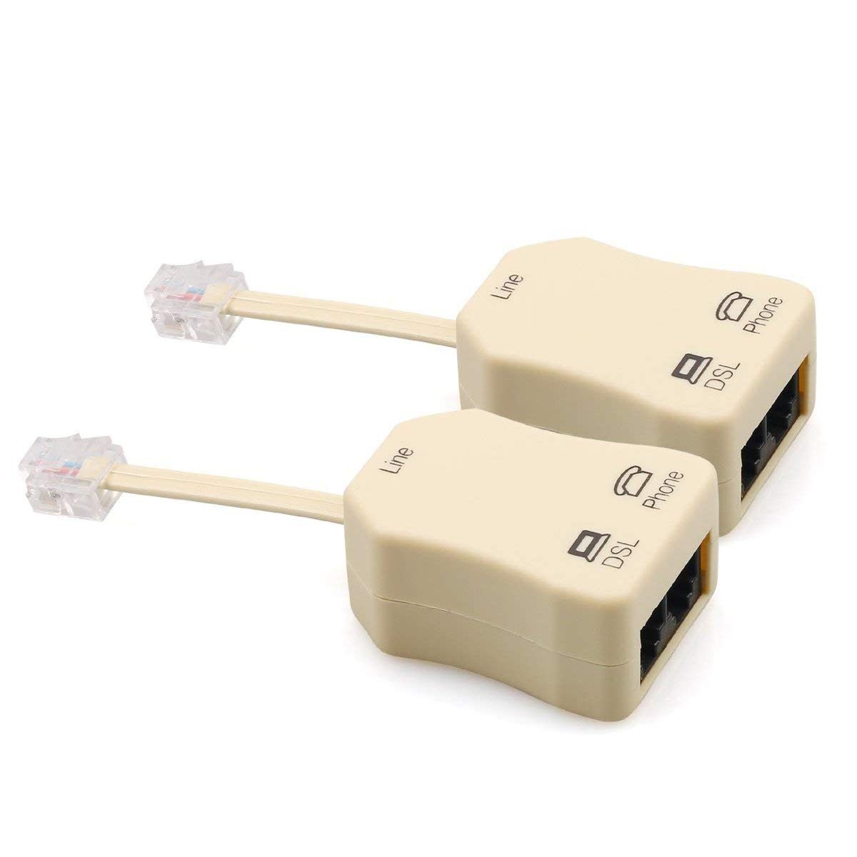 In-line DSL Splitter Adapter with Noise Filter for Telephone Phone Fax Access...