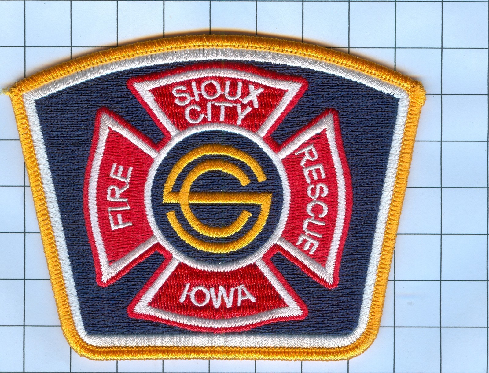 Fire Patch - Sioux City Iowa (navy blue background)