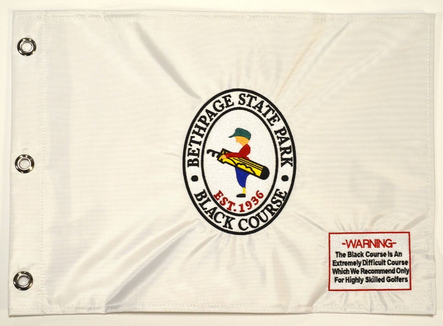 BETHPAGE STATE PARK (The Black Course) EMBROIDERED Logo Golf FLAG