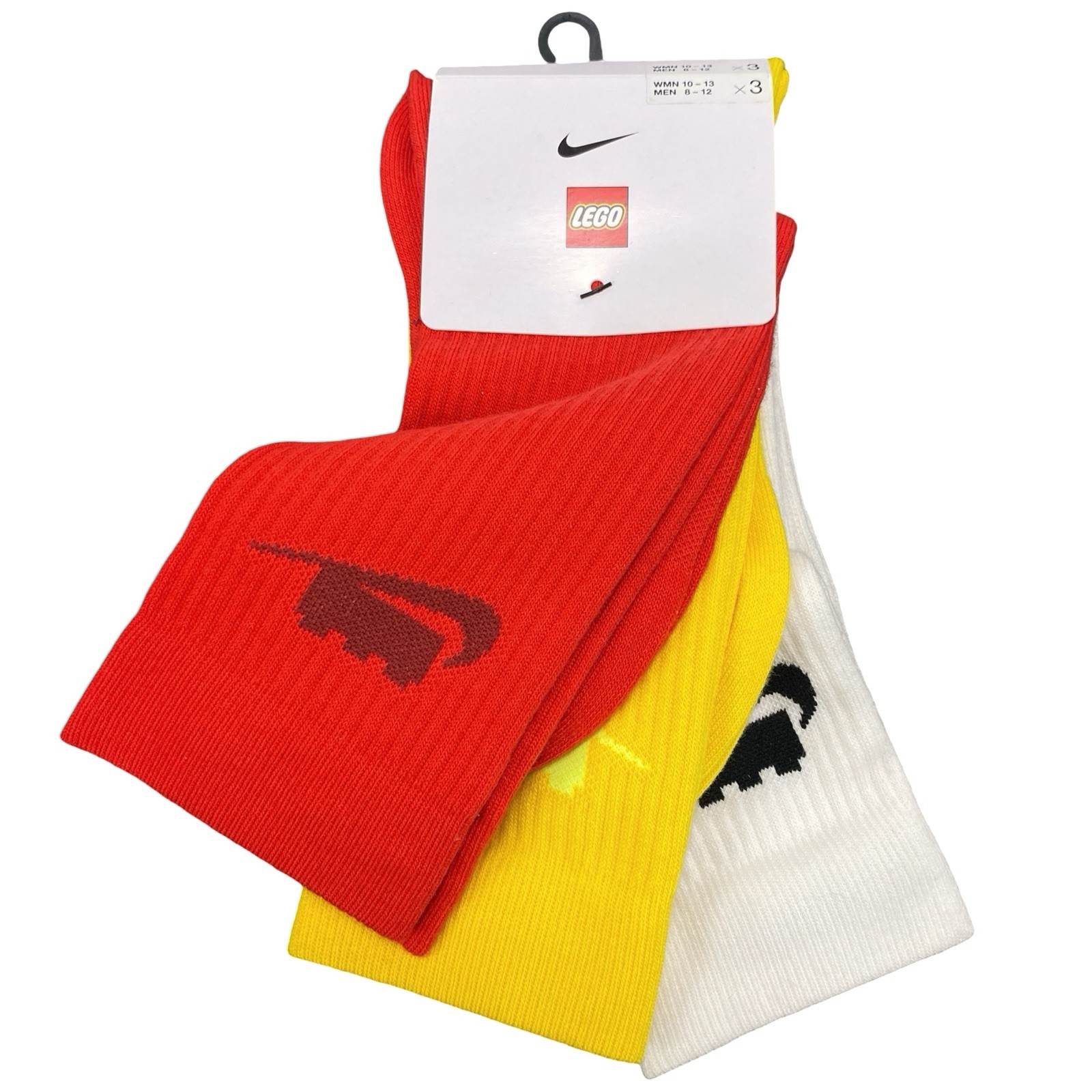 Nike x LEGO Collection Everyday Essentials Crew Socks Size L 3-Pack HV9635-900