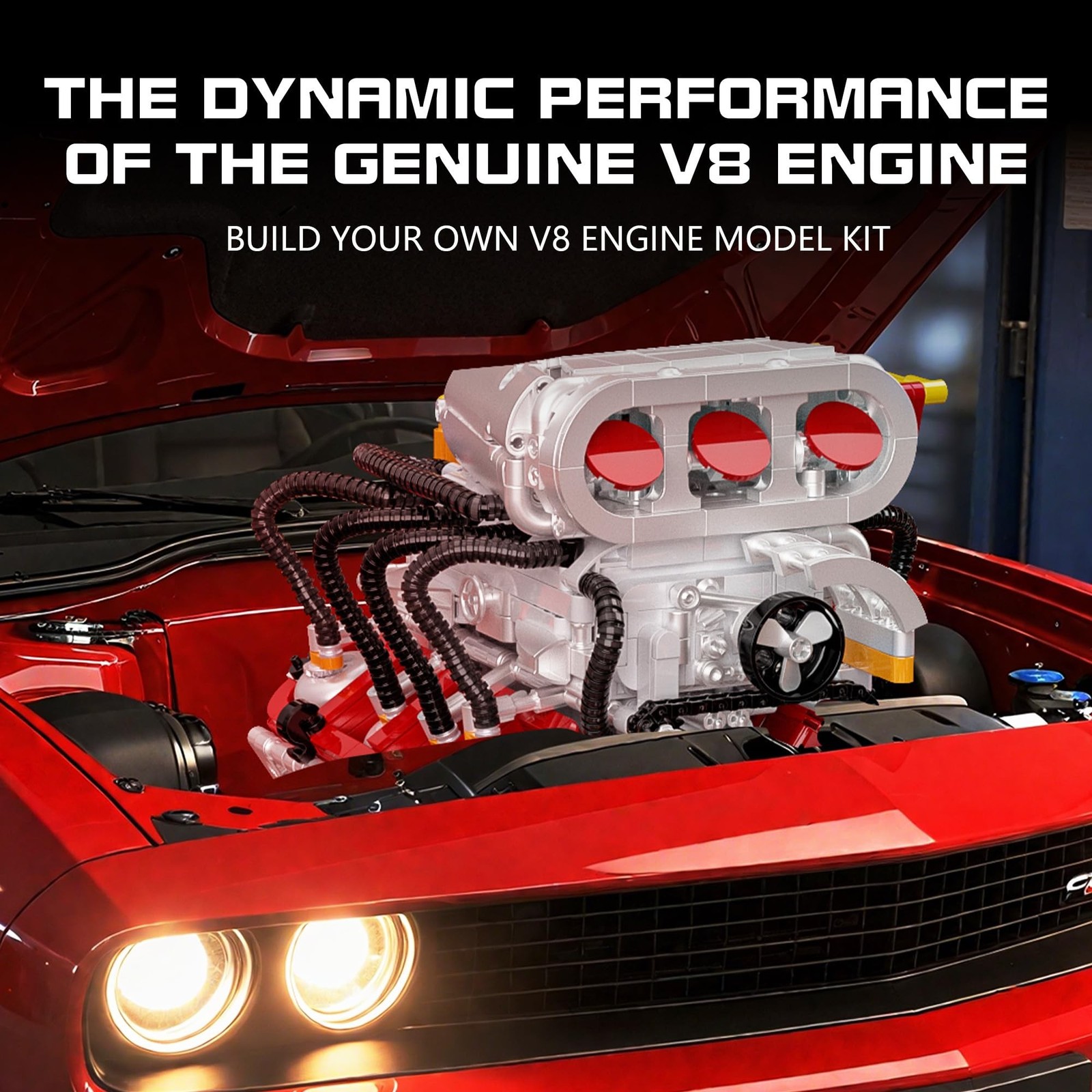 V8 Engine Model Kit, Runnable Model Engine Building Kits for Adults & Kids 8-...