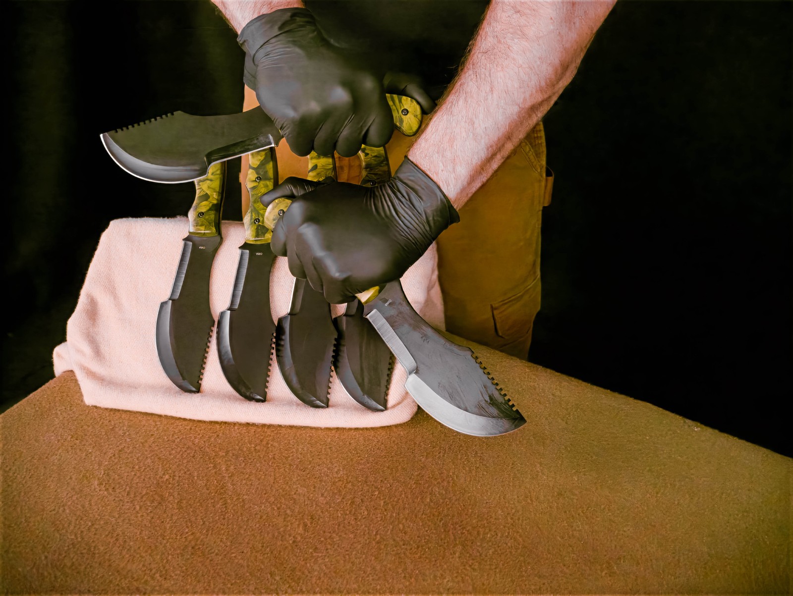 Forged Fixed Blade Knife Cleaver Damascus Steel Set Tactical Survival EDC Gift