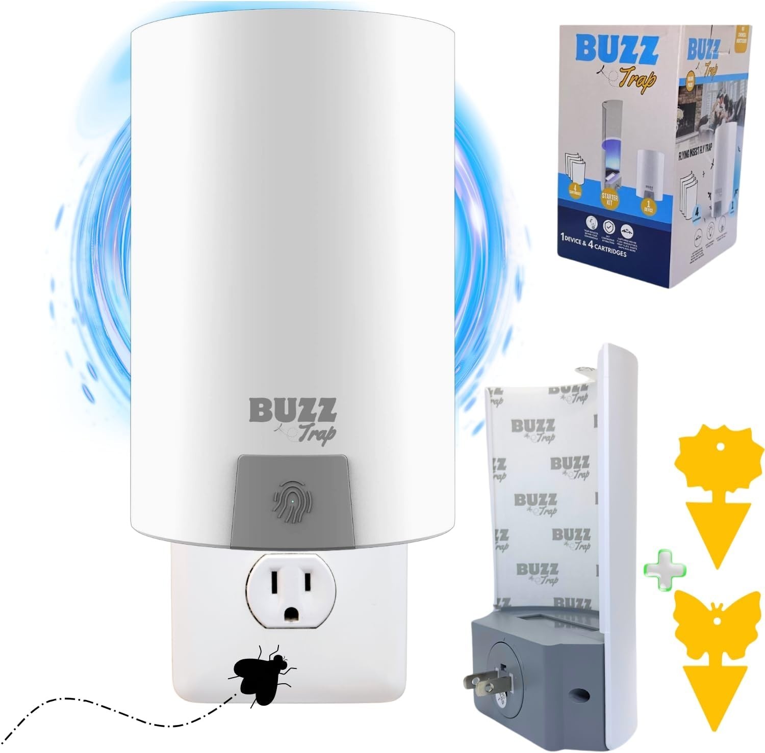 Highly Effective Indoor Fly Trap with UV Light & 4 Refills for Complete Control