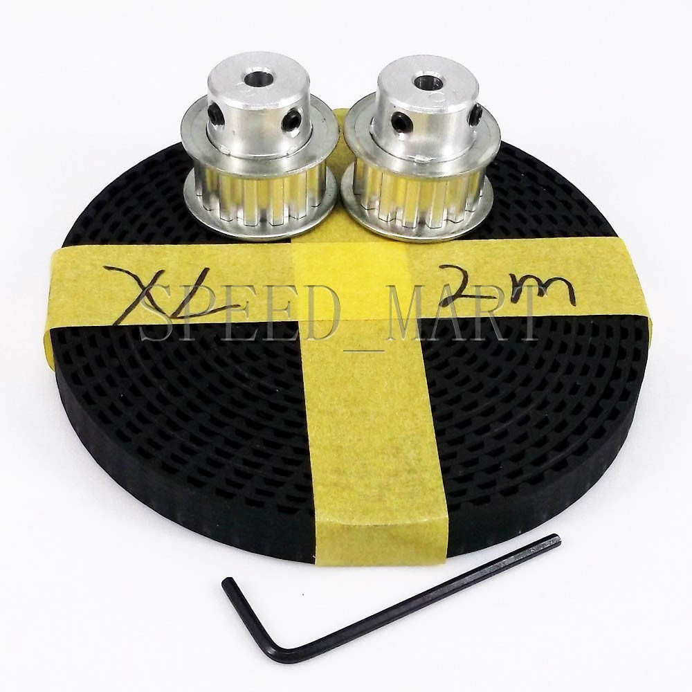 2pcs XL XL15T Timing Pulley 15 Teeth 6.35mm Bore Stepper Motor & 2m XL037 Belt