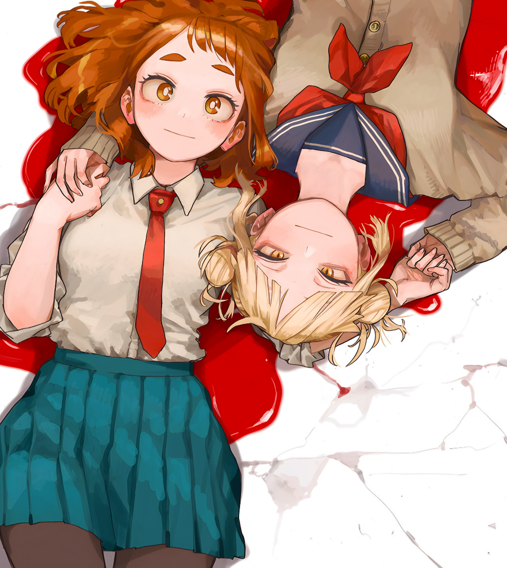 Urakara & Toga Art by Horikoshi - 11x17" Print - My Hero Academia Boku No Hero