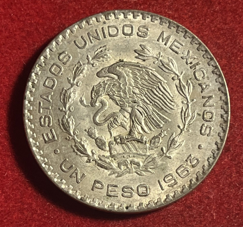 Mexico Peso 1963 0.100 Silver Coin KM#459 T11898