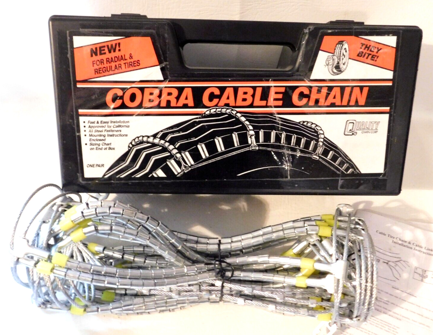 Cobra Cable Tire Snow Chains, Stock #1030, Never Used