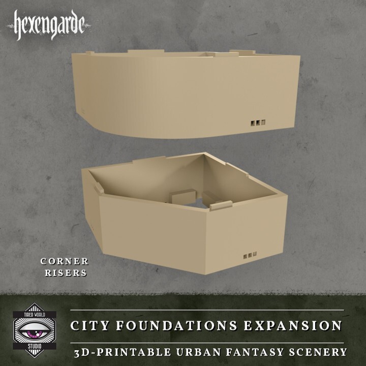 Hexengarde Corner Risers for D&D, RPG, Mordheim, Frostgrave