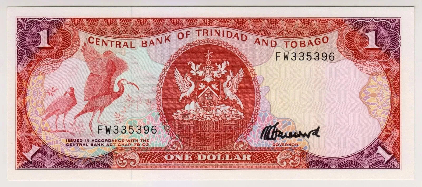 1985 Trinidad and Tobago 1 Dollar 335396 Paper Money Banknotes Currency