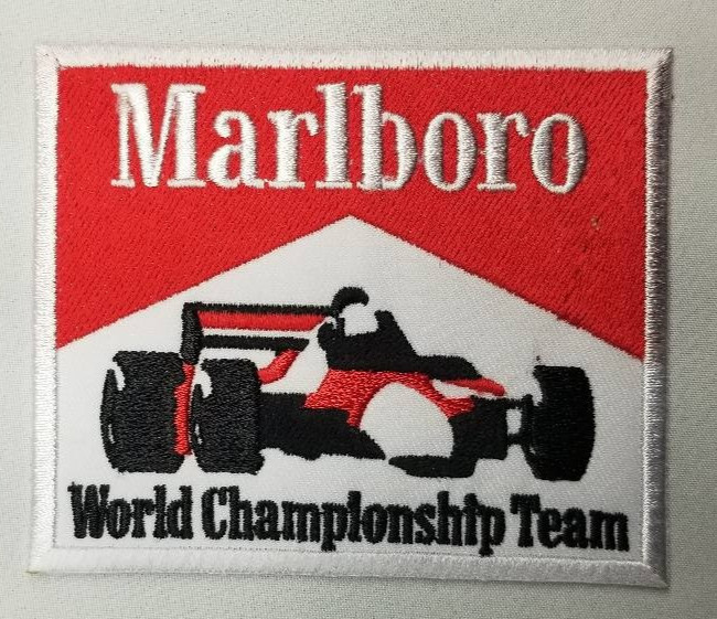 Marlboro World Championship Team Embroidered Patch Iron On Racing Logo 3x3.5"