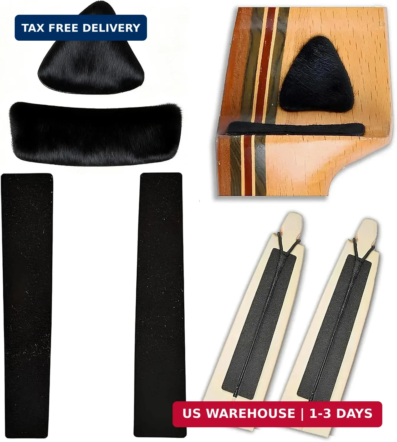 Archery Hair Arrow Rest & Limb Silencers - 2 Packs Leather Adhesive Backed Stick