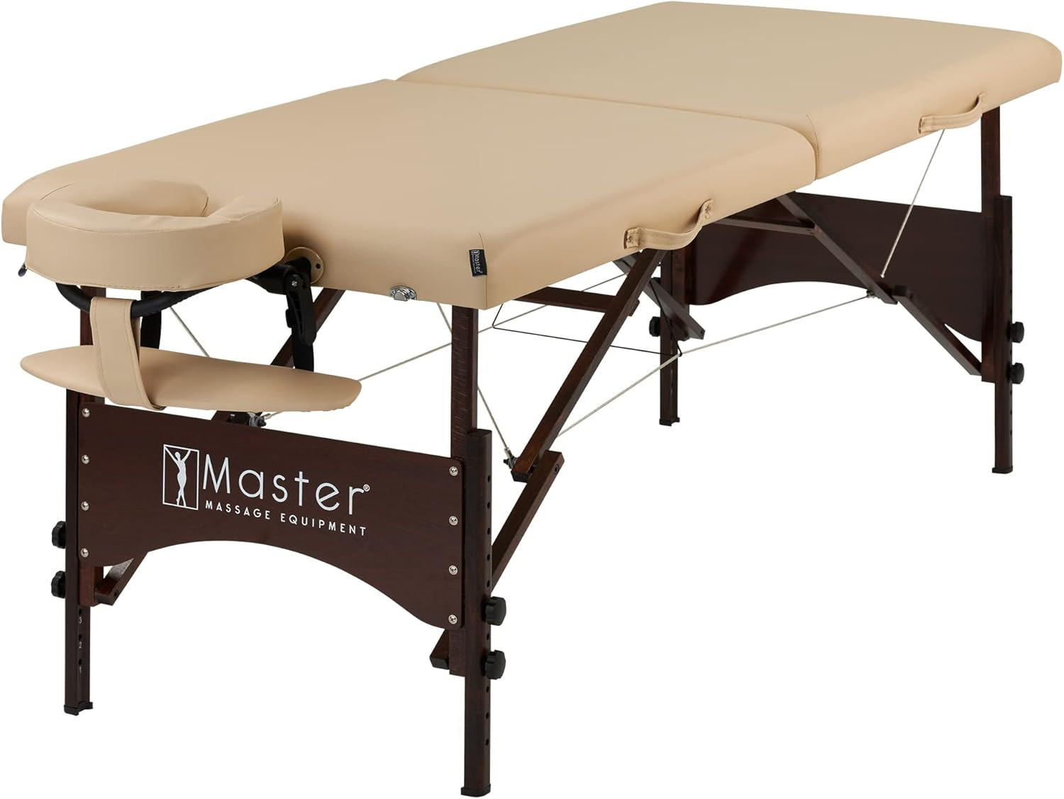 28" Argo Portable Massage Table in Cream with Walnut Legs- Spa Bed for Tabletop