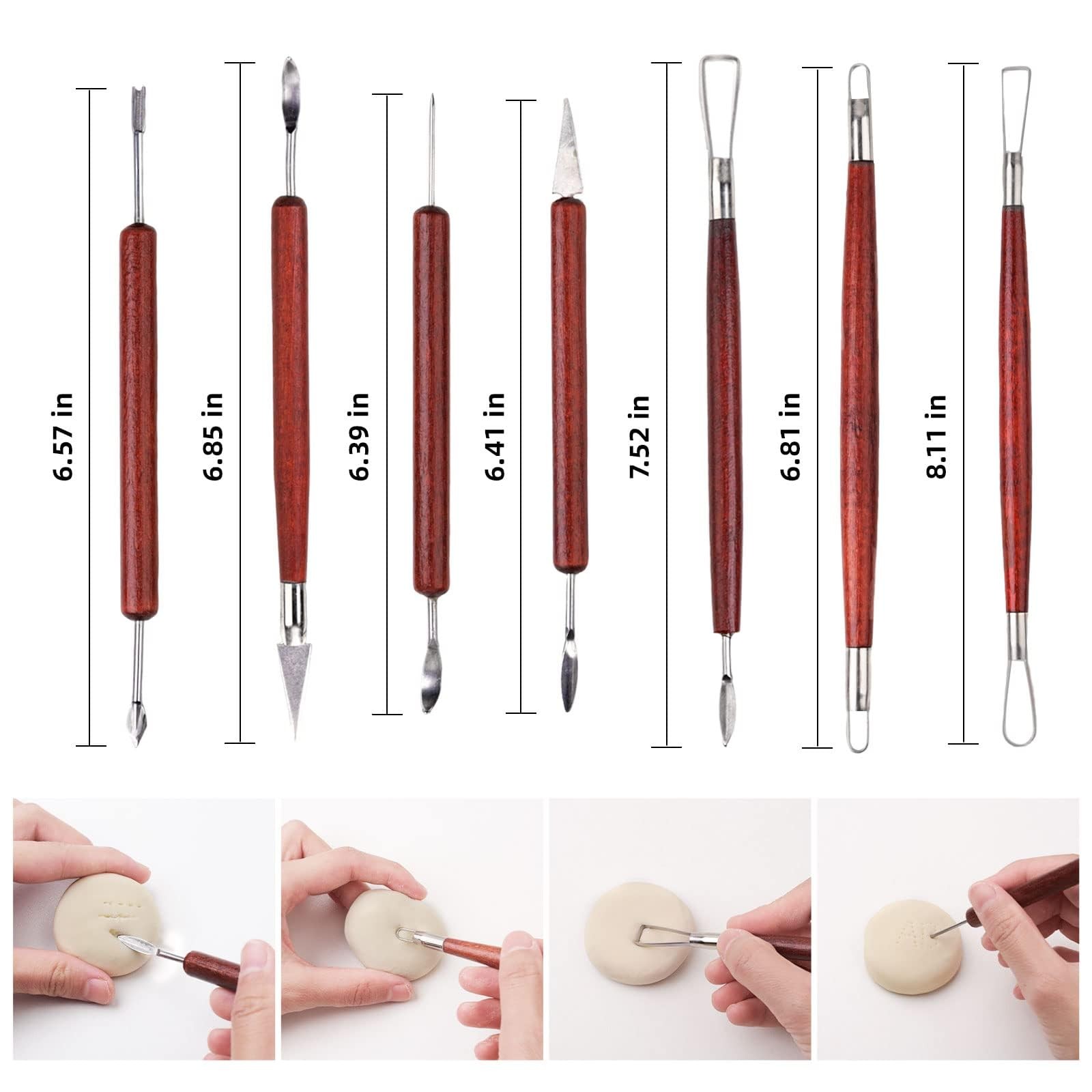 Blisstime 18PCS Clay Sculpting Tools, Basic Clay Pottery Carving Tool Kit with