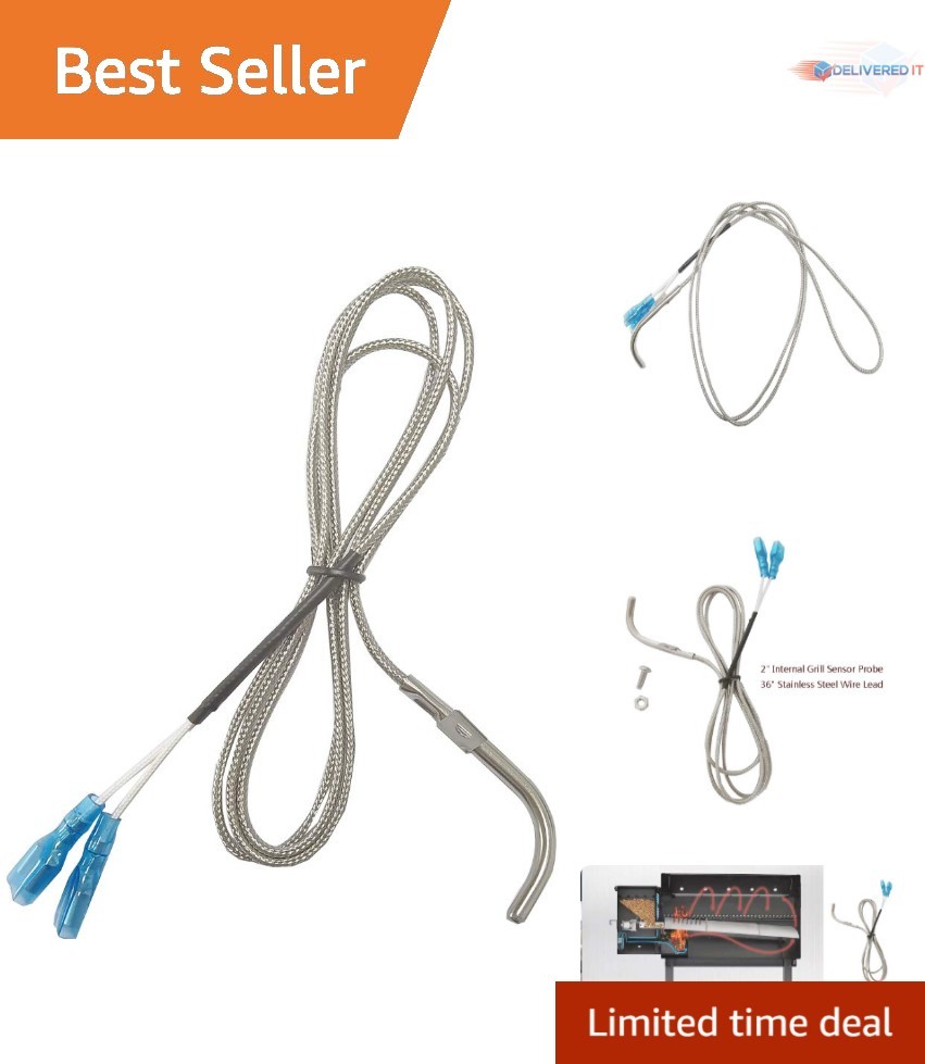 Replacement Stainless Steel Temp Sensor 36in for Pellet Grill and Smoker