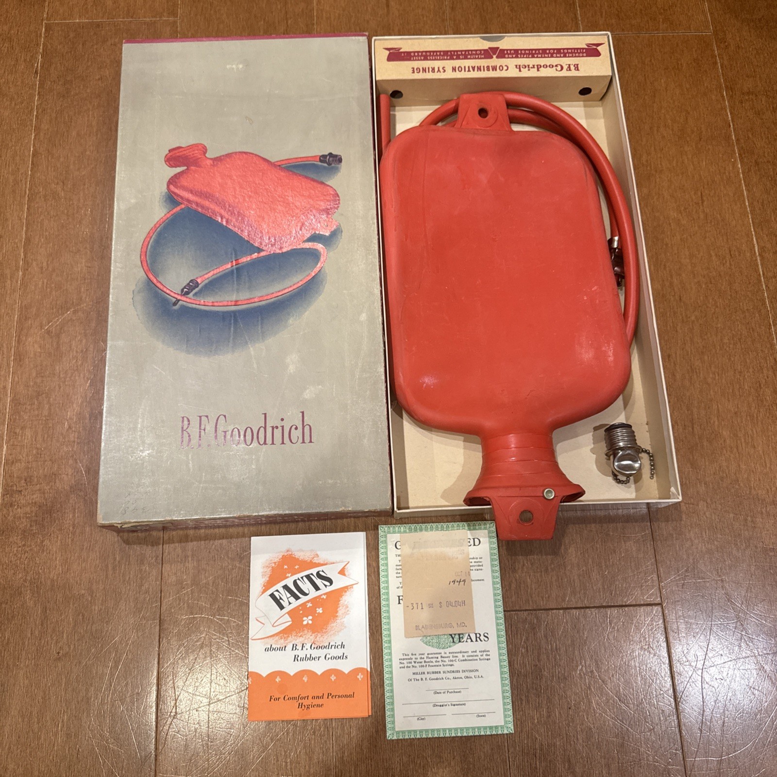 Vintage B.F. Goodrich 36C Combination Syringe – Hot Water Bottle Enema Douche
