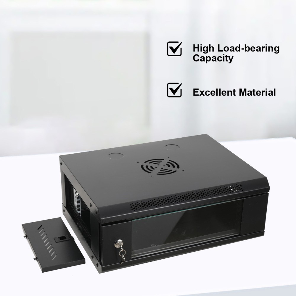 4U Server Rack Enclosure Wall Mount Network Cabinet with Lock Door & 2 Keys