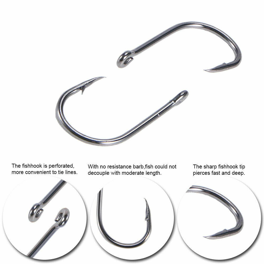 1000pcs Fish Hooks 10 Sizes Fishing Black Silver Sharpened With Box Quality kit