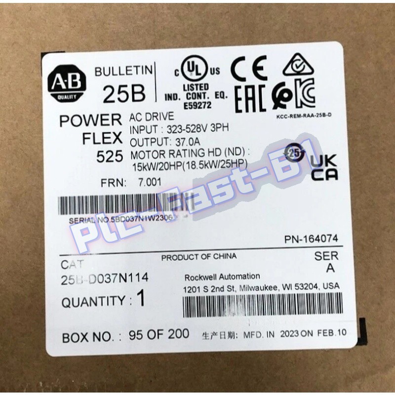 Allen-Bradley 25B-D037N114 25B-D037N114 PowerFlex 525 18.5kW 25Hp AC Drive Varia