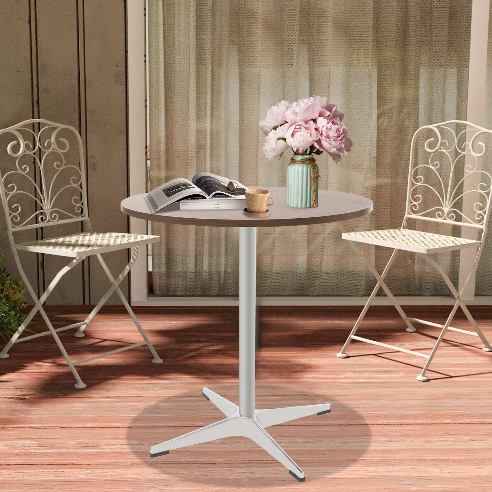 Round Dining Table, Space Saving Dinner Table, Rustic Dining Table