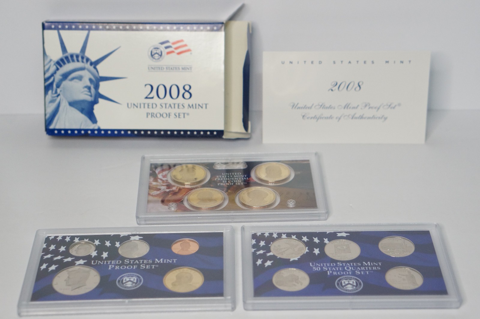 2008 US Mint Proof Set with Original Packaging and COA, 14 Coins Total