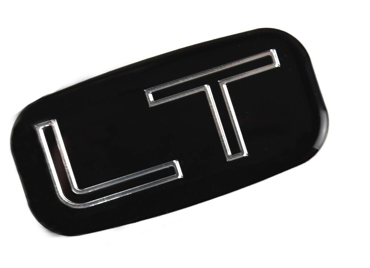 2pcs LT Emblems 3D Sticker Nameplate Replacement for 99-07 Black with Chrome