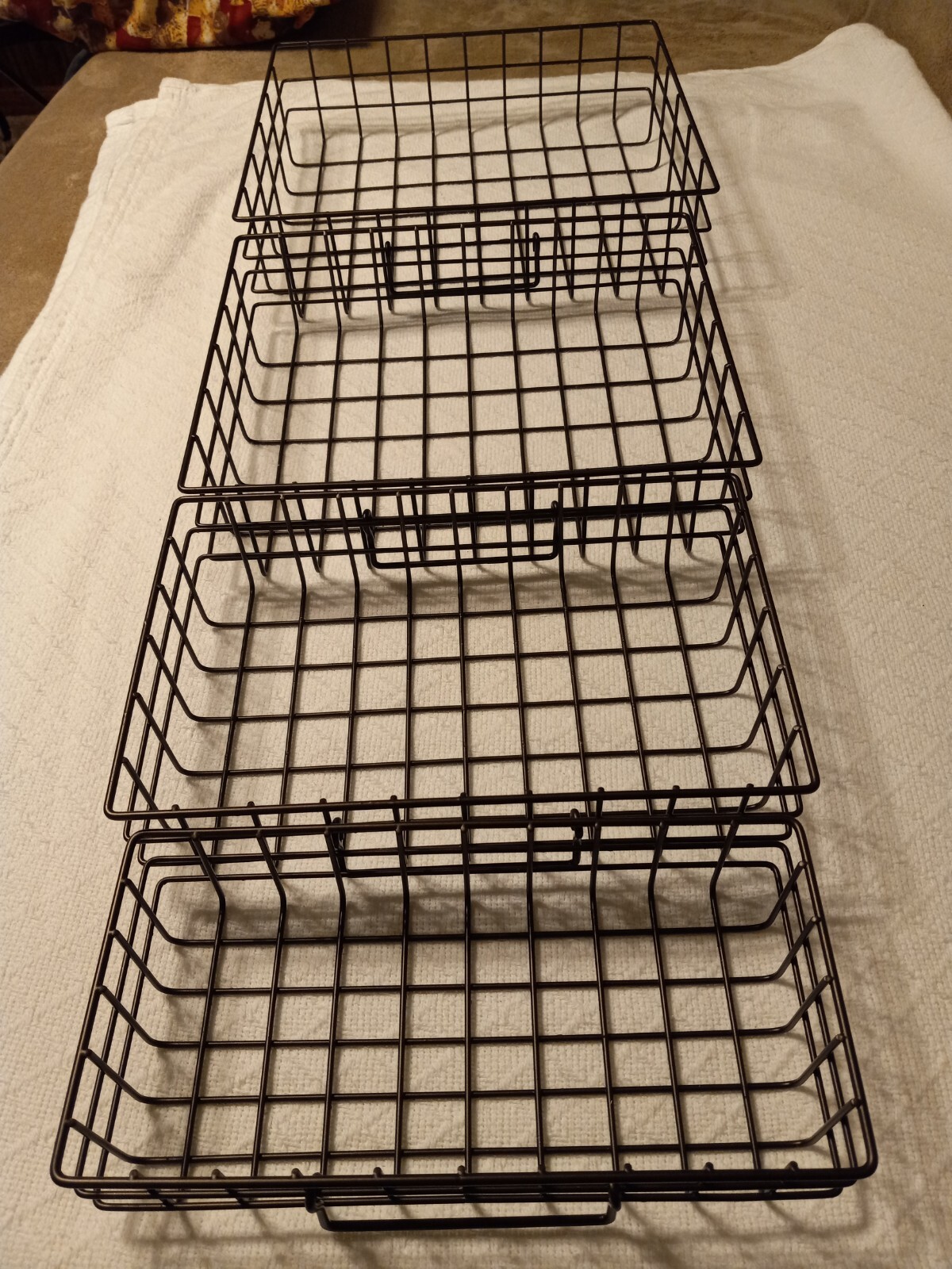 Set of 4 Lined Wire Baskets