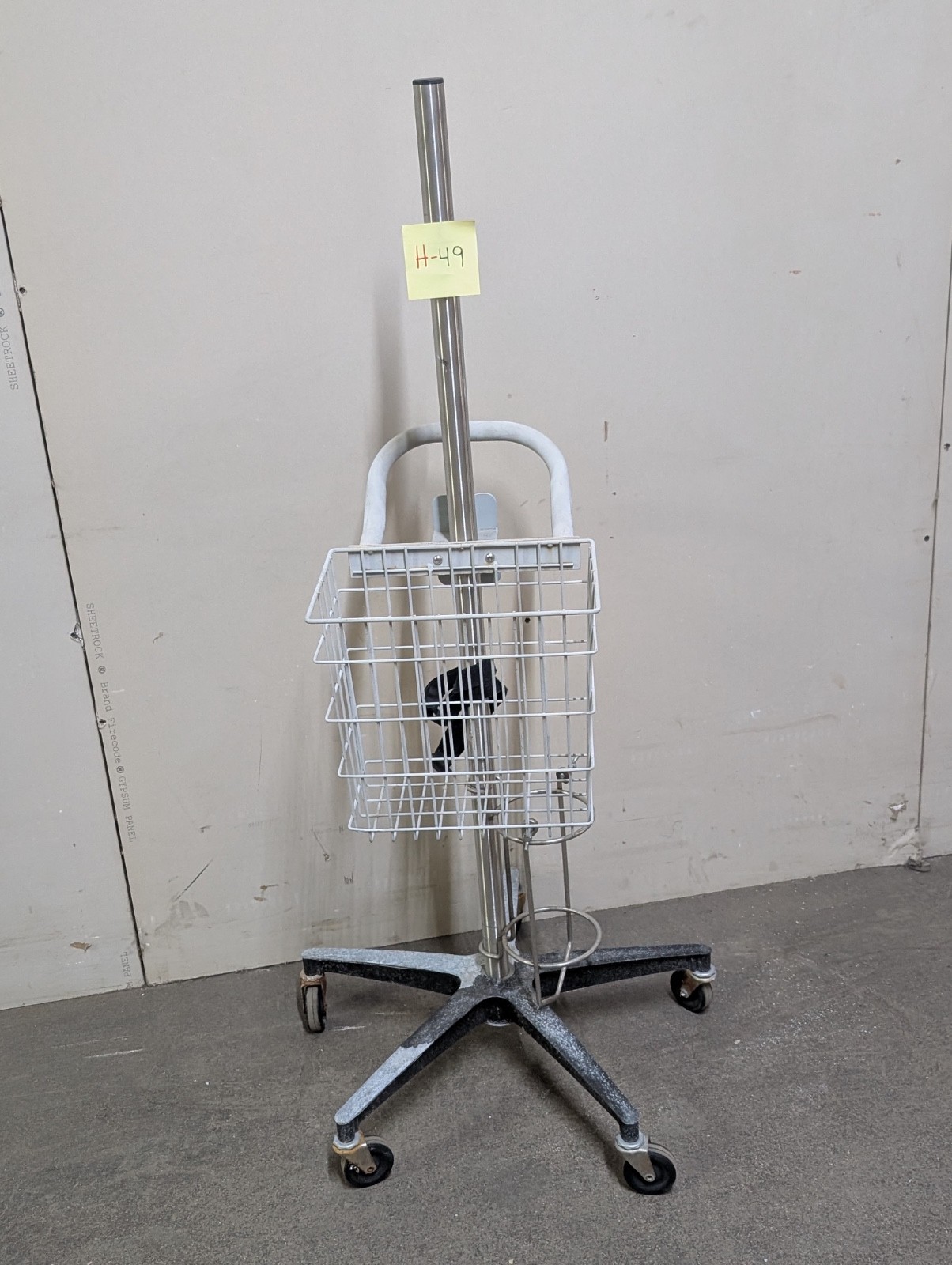 Universal Rolling Medical Equipment Stand Cart w/ Wire Basket 5-Star Base