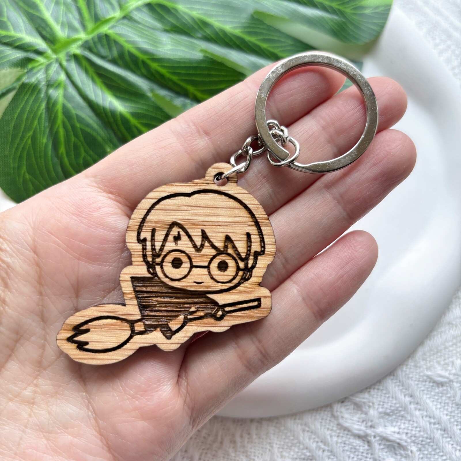 Harry Potter Oak Wood Key chain Bag Pendant With Free  Personal Text