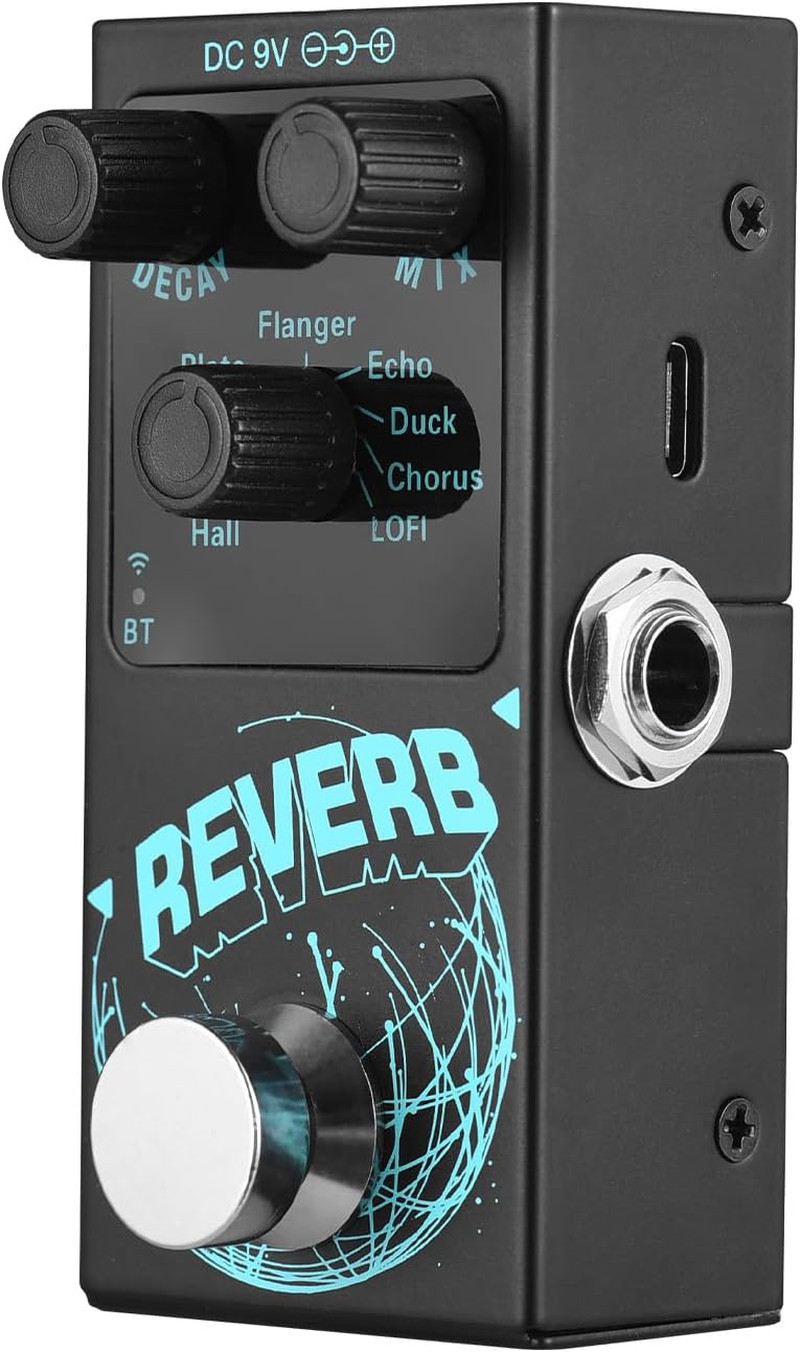 Digital Reverb Guitar Effects Pedal with 9 Reverb Options and True Bypass