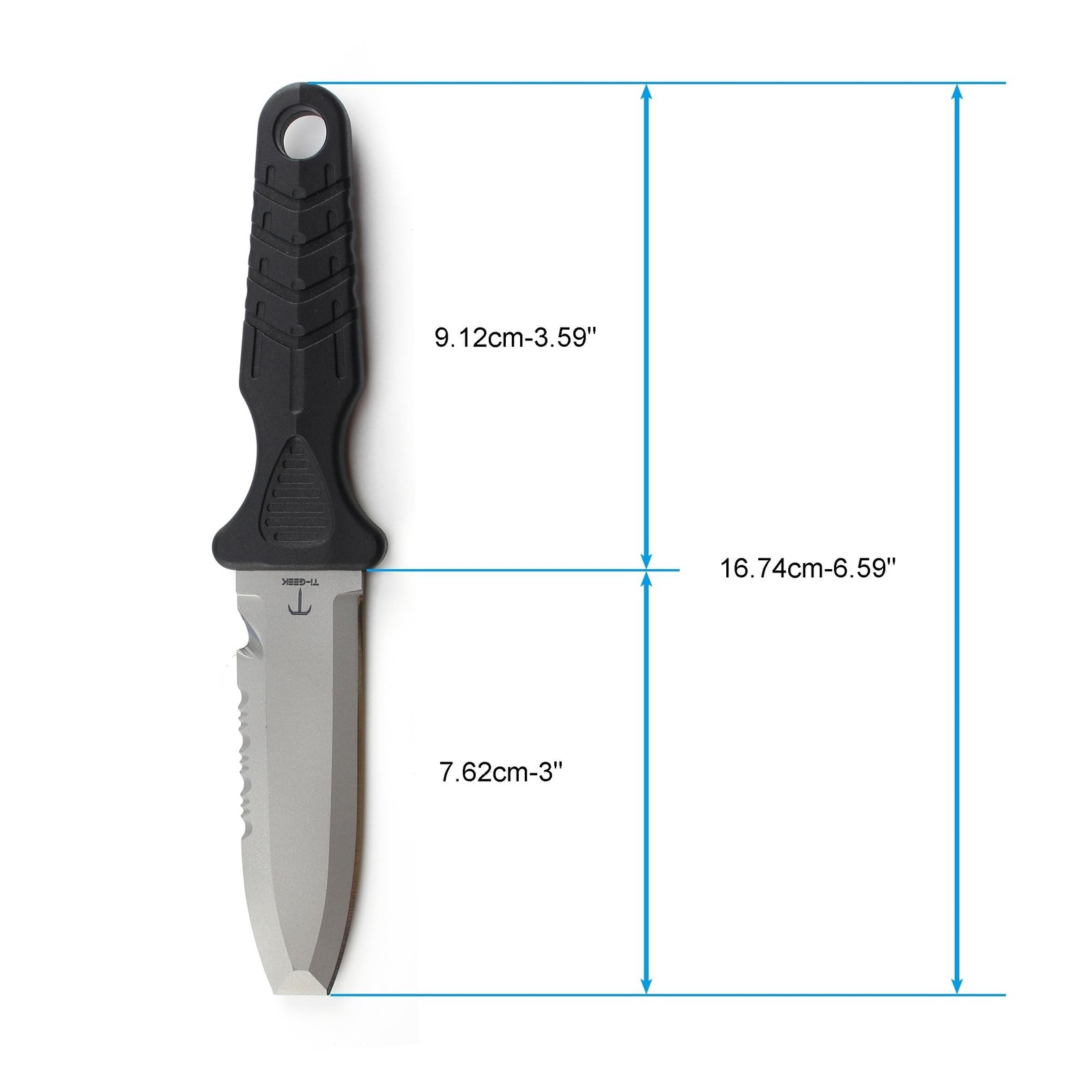 Titanium Survival Scuba Diving Knife Fixed Blade Dive Knife with Sheath & Str...