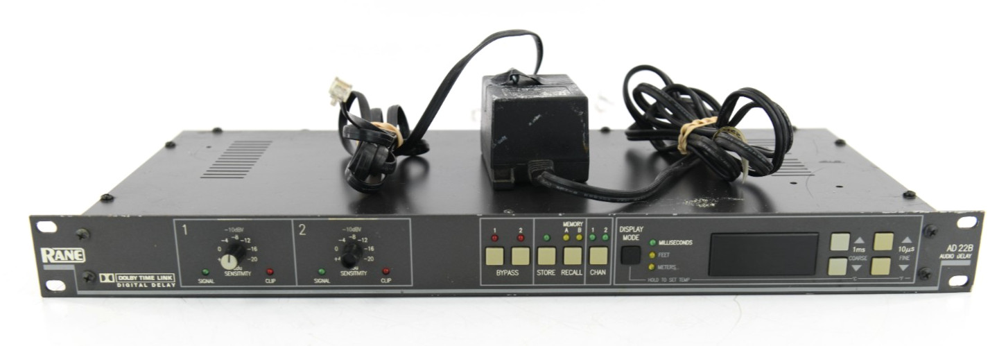 Vintage Rane AD 22B Audio Delay Rack Unit W/ Power Supply